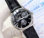 Copy Jaeger LeCoultre Master Ultra Thin Reserve de Marche Black Dial Watch